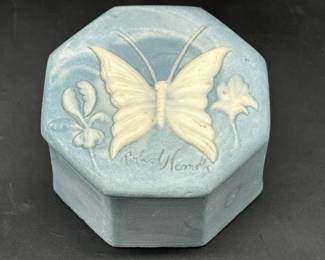 Small Octagonal Trinket Box w/ Butterfly