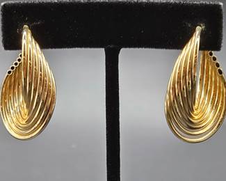 14k Gold Earrings, TW 4.62 grams