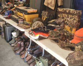 Boots and camo accessories, rifle cases and more