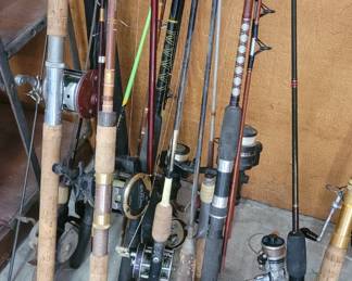Rods for days - fly, river and ocean - see more photos - There are at least 50 rods and reels.