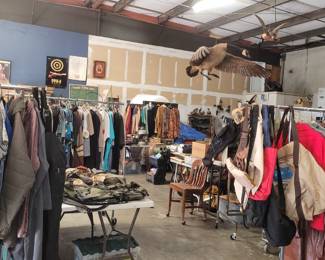 Large View of clothing - yes this was one mans wardrobe - lots of new items! Some womens