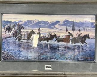 Framed Rocky Mountain Stamp & Signed Print