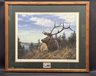 Rocky Mountain Elk Print & Stamp, Signed Ltd. Ed.