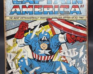 Metal Captain American Sign is 12.5x16in