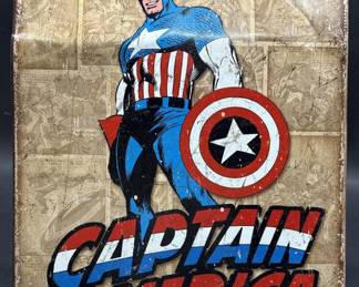 Metal Captain American Sign is 12in x 16in