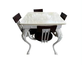 Soda Fountain Table w Swivel Chairs