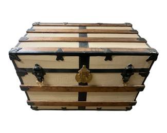 Wood and Metal Steamer Trunk