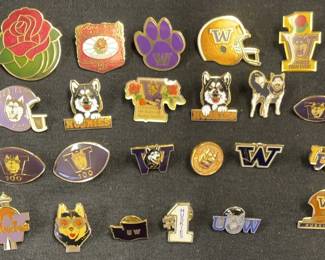 Uw Husky Football And Rose Bowl Pins
