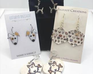4 Fun Dog Theme Pierced Earrings * Kathryn Reichert * Bigfoot Creations
