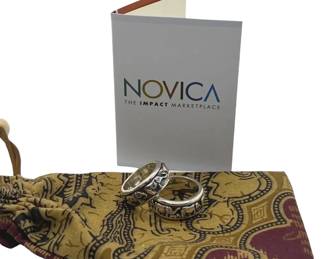 2 Novica Elephant unisex Sterling Silver Spinner Rings 23.44g
