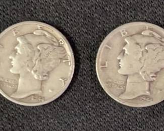 Vintage Silver Dimes * 1927 Buffalo Nickle
