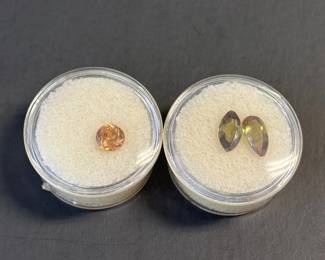 Faceted Gemstones * Andalucite 4.8mm * Faceted Peach Color Zircon 6.5mm
