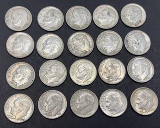 20 U.S. Coins * Silver Dimes 1962-1964
