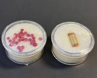 Many Loose Faceted 2mm 3mm Rubies * 1 Faceted Peach Color Sealed Gemstone 2.67ct
