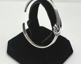 Sterling Silver Knot Detail Cuff Bracelet 21.20g

