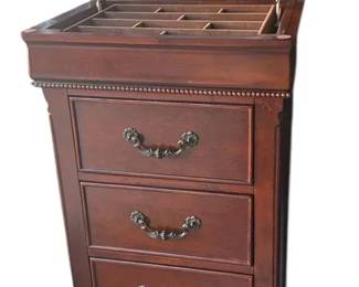 Beautiful 52” Wooden Lingerie Chest Of Drawers * Top Jewelry Storage Insert & Inner Mirror
