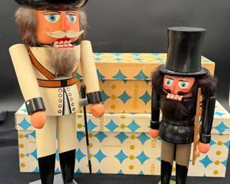 2~ Vintage German ERZGEBIRGE Nutcrackers * Chimney Sweeper & Austrian Musketeer
