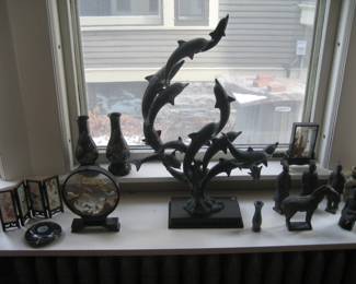 Dolphin sculpture, Asian collectibles