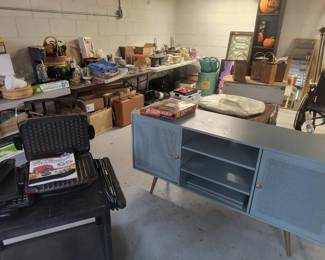 George Foreman grill, painted cabinet, household goods