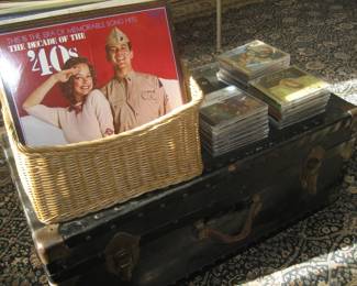 Vinyl (LPs), CDs and cassettes, vintage foot locker trunk