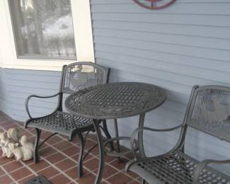 Wrought iron table and chairs