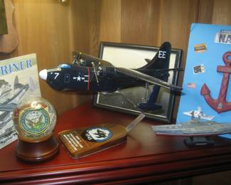 Martin Marlin model plane, Navy memorabilia