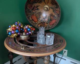 bar table with ralph lauren glasses