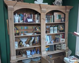 home decor, books, vases, plates