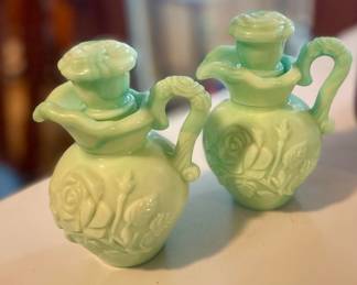 AVON Jadeite Milk Glass Mini Pitchers 