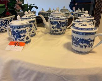 Blue & White Tea Set