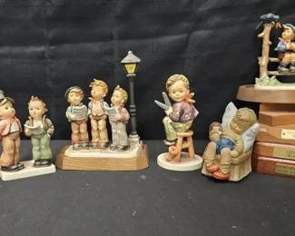 SH437Hummels  8 figurines and 5 miscellaneous stands