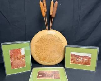 SH391Warren Vienneau Signed Burl Wood Hand Turned Vase