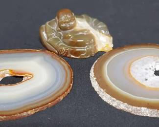 SH434Laughing Buddha Agate And More