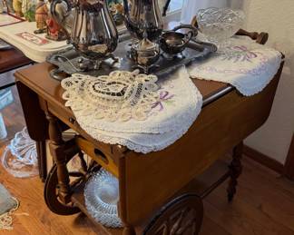 Maple Rolling Tea Cart