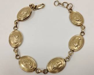 CARLA 14K HOLLOW GOLD LINK BRACELET