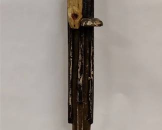 ELONGATED MODERNIST WOOD SCULPTURE OF THE RESURRECTED JESUS 