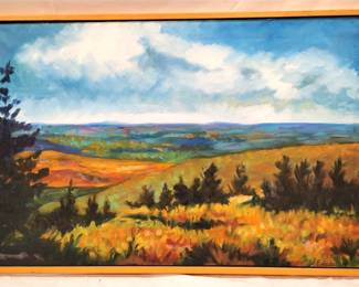 EXPRESSIONIST’S ACRYLIC LANDSCAPE PAINTING ON LINEN CANVAS 