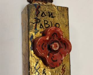 ELONGATED MODERNIST WOOD SCULPTURE OF THE RESURRECTED JESUS 