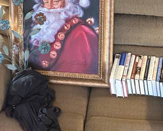 framed Santa print by Susan Comish