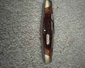 Buck 389 Canoe pocket knife with brown jigged bone handles