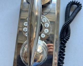 Vintage silver toned wall phone