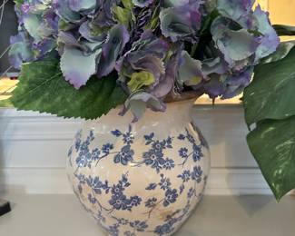 vase with silk flowers