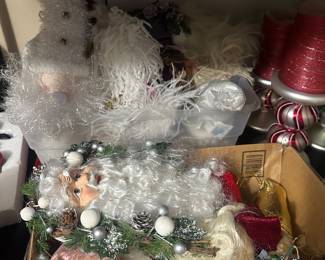 Lots of Santa head Christmas decor ornaments