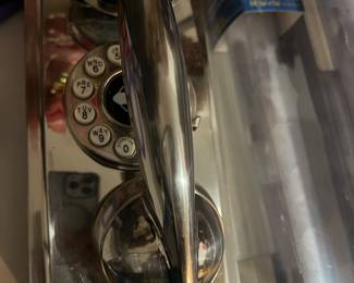 Vintage chrome toned wall wall phone