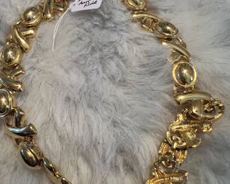 vintage gold-tone chunky link necklace