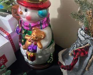 Thomas Kincade Christmas snowman figurine