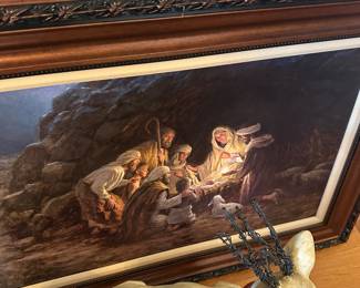 framed print of the painting The Nativity by American artist Jon McNaughton