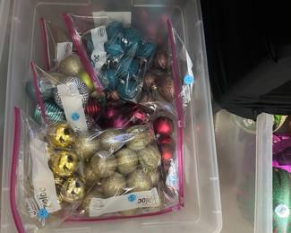 Lots of Christmas ornaments
