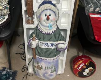 Life-size iridescent light up snowman