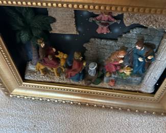  framed 3D Christmas nativity set